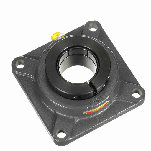 Sealmaster SF-39T RM Mounted Ball Bearings, Black Oxide Bearing, 4 Bolt Flange Bearings, 2-7/16" Diameter, Cast Iron Housing, Concentric Locking, Felt Labyrinth Seal, Reduced Maintenance - Lubed for Life, Wide Inner Race