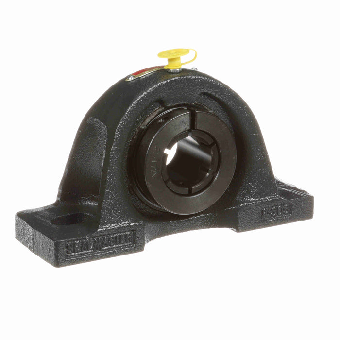 Sealmaster MP-19T Mounted Ball Bearings, Black Oxide Bearing, Pillow Block Bearings, 1-3/16" Diameter, Cast Iron Housing, Concentric Locking, Felt Labyrinth Seal, Wide Inner Race