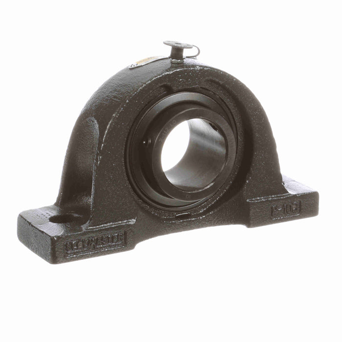 Sealmaster NP-28 LO Mounted Ball Bearings, Black Oxide Bearing, Pillow Block Bearings, 1-3/4" Diameter, Cast Iron Housing, Set Screw Locking, Felt Labyrinth Seal, Low Drag, Wide Inner Race