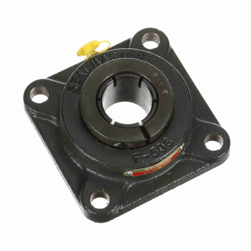 Sealmaster SF-22TC Mounted Ball Bearings, Black Oxide Bearing, 4 Bolt Flange Bearings, 1-3/8" Diameter, Cast Iron Housing, Concentric Locking, Contact Seal, Wide Inner Race