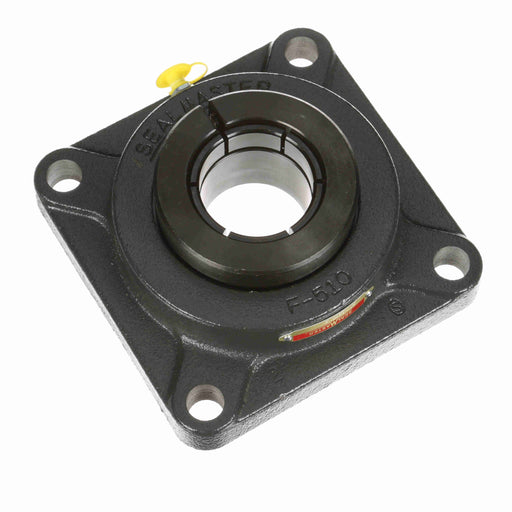 Sealmaster SF-32TC Mounted Ball Bearings, Black Oxide Bearing, 4 Bolt Flange Bearings, 2" Diameter, Cast Iron Housing, Concentric Locking, Contact Seal, Wide Inner Race