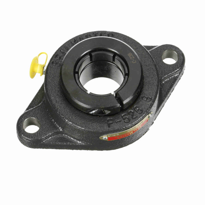 Sealmaster SFT-23TC Mounted Ball Bearings, Black Oxide Bearing, 2 Bolt Flange Bearings, 1-7/16" Diameter, Cast Iron Housing, Concentric Locking, Contact Seal, Wide Inner Race