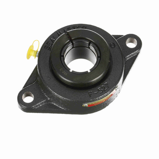Sealmaster SFT-32RTC Mounted Ball Bearings, Black Oxide Bearing, 2 Bolt Flange Bearings, 2" Diameter, Cast Iron Housing, Concentric Locking, Contact Seal, Wide Inner Race