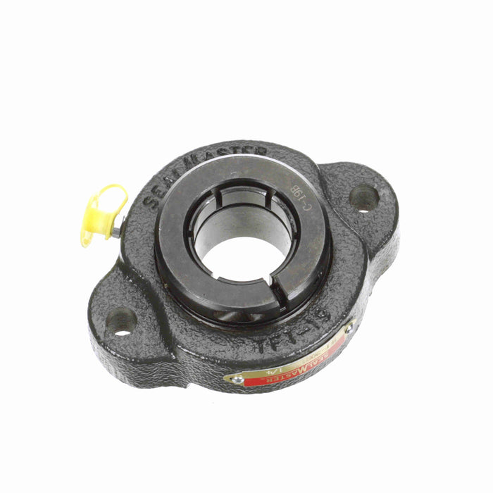 Sealmaster TFT-20RT Mounted Ball Bearings, Black Oxide Bearing, 2 Bolt Flange Bearings, 1-1/4" Diameter, Cast Iron Housing, Concentric Locking, Felt Labyrinth Seal, Wide Inner Race