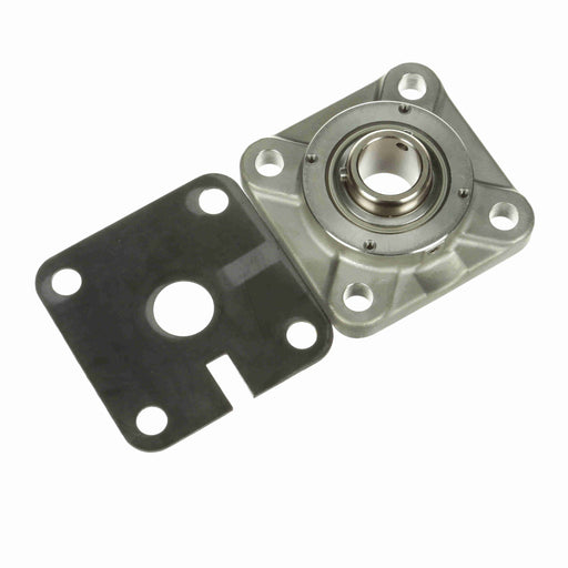 Sealmaster CRBFS-PN35  Mounted Ball Bearings, Phosphorous Nickel Coated Bearing, 4 Bolt Flange Bearings, 2-3/16" Diameter, Stainless Steel Housing, Set Screw Locking, High Performance Seal (HPS), Machined For Bolt on End Cap and Backside Shield Included, Wide Inner Race