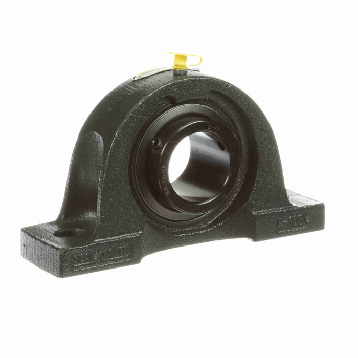 Sealmaster NP-27 CXU Mounted Ball Bearings, Black Oxide Bearing, Pillow Block Bearings, 1-11/16" Diameter, Cast Iron Housing, Set Screw Locking, Felt Labyrinth Seal, Air Handling Housing Fit, Wide Inner Race