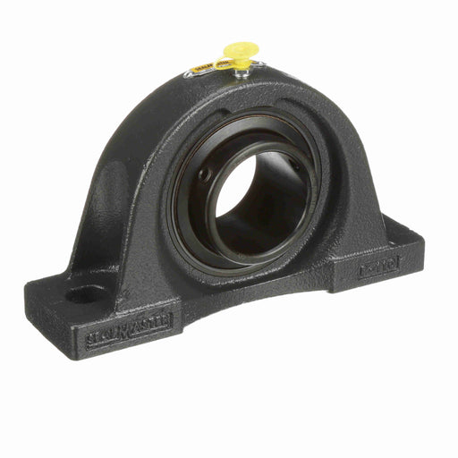 Sealmaster NP-35 CXU Mounted Ball Bearings, Black Oxide Bearing, Pillow Block Bearings, 2-3/16" Diameter, Cast Iron Housing, Set Screw Locking, Felt Labyrinth Seal, Air Handling Housing Fit, Wide Inner Race