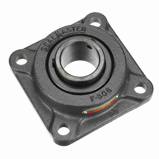 Sealmaster PVR-1522 Mounted Ball Bearings, Black Oxide Bearing, 4 Bolt Flange Bearings, 2-11/16" Diameter, Cast Iron Housing, Wide Inner Race