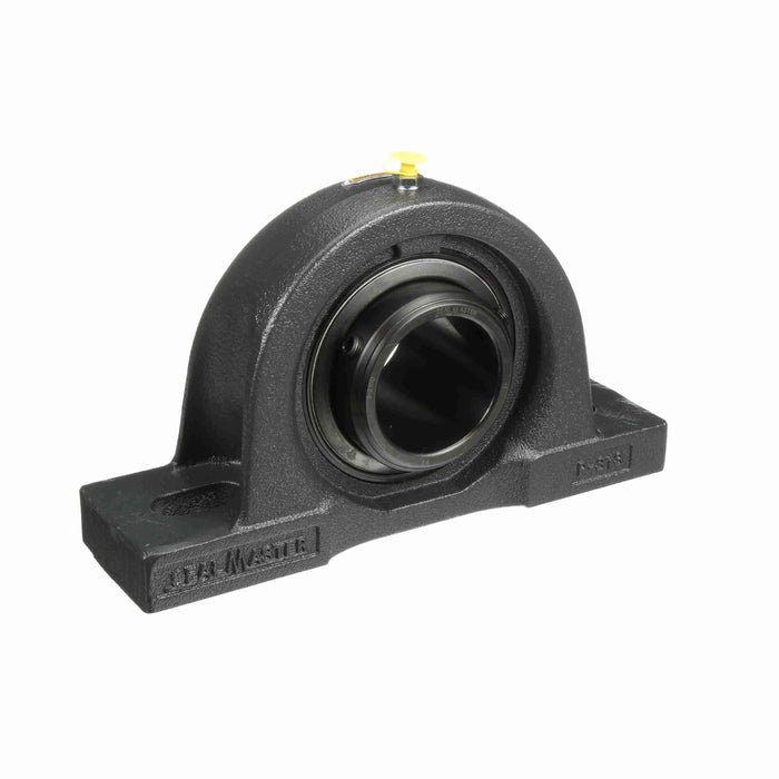 Sealmaster MPD-47 CXU Mounted Ball Bearings, Black Oxide Bearing, Pillow Block Bearings, 2-15/16" Diameter, Cast Iron Housing, Double Set Screw Locking, Felt Labyrinth Seal, Air Handling Housing Fit, Wide Inner Race