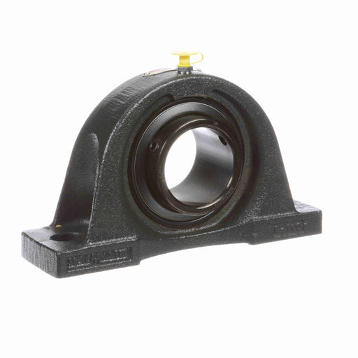 Sealmaster NP-211 RM Mounted Ball Bearings, Black Oxide Bearing, Pillow Block Bearings, 55mm Diameter, Cast Iron Housing, Set Screw Locking, Felt Labyrinth Seal, Reduced Maintenance - Lubed for Life, Wide Inner Race