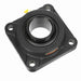 Sealmaster SF-215 Mounted Ball Bearings, Black Oxide Bearing, 4 Bolt Flange Bearings, 75mm Diameter, Cast Iron Housing, Set Screw Locking, Felt Labyrinth Seal, Wide Inner Race