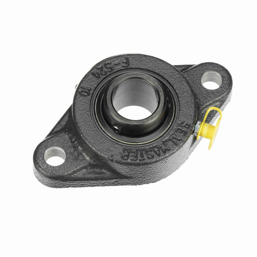 Sealmaster SFT-205 Mounted Ball Bearings, Black Oxide Bearing, 2 Bolt Flange Bearings, 25mm Diameter, Cast Iron Housing, Set Screw Locking, Felt Labyrinth Seal, Wide Inner Race