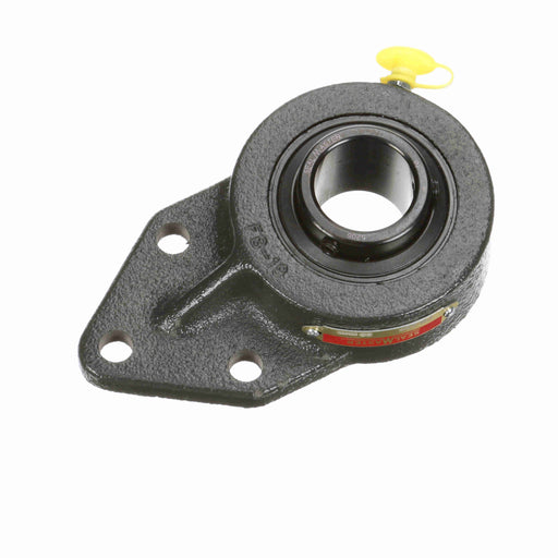 Sealmaster FB-206 Mounted Ball Bearings, Black Oxide Bearing, 3 Bolt Flange Bracket Bearings, 30mm Diameter, Cast Iron Housing, Set Screw Locking, Felt Labyrinth Seal, Wide Inner Race