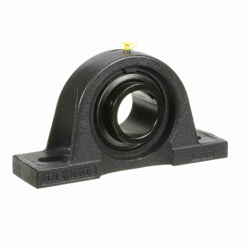 Sealmaster MP-314 CXU Mounted Ball Bearings, Black Oxide Bearing, Pillow Block Bearings, 70mm Diameter, Cast Iron Housing, Set Screw Locking, Felt Labyrinth Seal, Air Handling Housing Fit, Wide Inner Race