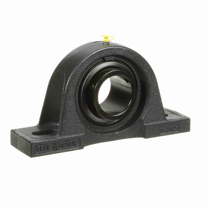 Sealmaster MP-314 Mounted Ball Bearings, Black Oxide Bearing, Pillow Block Bearings, 70mm Diameter, Cast Iron Housing, Set Screw Locking, Felt Labyrinth Seal, Wide Inner Race