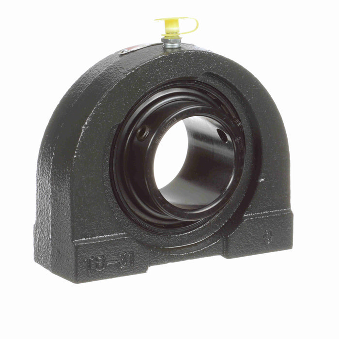 Sealmaster TB-210C Mounted Ball Bearings, Black Oxide Bearing, Tapped Base Pillow Block Bearings, 50mm Diameter, Cast Iron Housing, Set Screw Locking, Contact Seal, Wide Inner Race