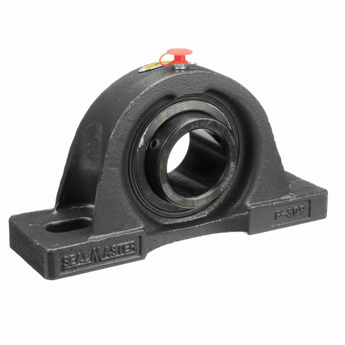 Sealmaster MP-55 HT Mounted Ball Bearings, Black Oxide Bearing, Pillow Block Bearings, 3-7/16" Diameter, Cast Iron Housing, Set Screw Locking, Nomex Seal, High Temperature Seal, High Temperature Grease, Wide Inner Race