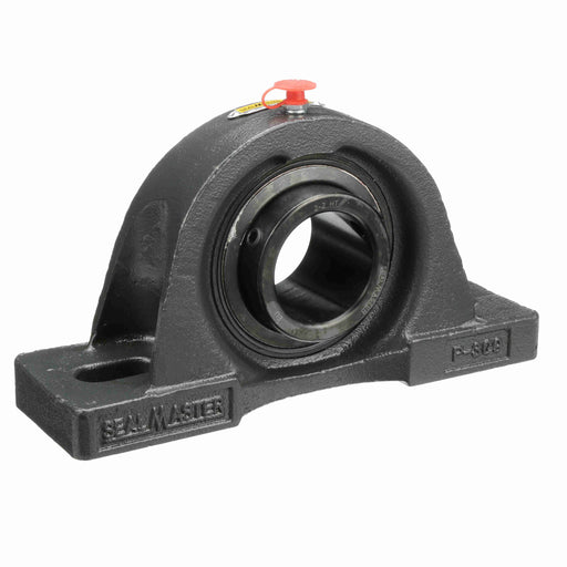 Sealmaster MP-23 HTA Mounted Ball Bearings, Black Oxide Bearing, Pillow Block Bearings, 1-7/16" Diameter, Cast Iron Housing, Set Screw Locking, Felt Labyrinth Seal, Wide Inner Race