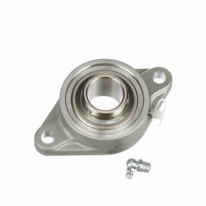 Sealmaster CRFTS-PN20R Mounted Ball Bearings, Phosphorous Nickel Coated Bearing, 2 Bolt Flange Bearings, 1-1/4" Diameter, Stainless Steel Housing, Set Screw Locking, High Performance Seal (HPS), Wide Inner Race