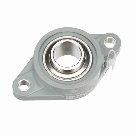 Sealmaster CRFTC-PN20R Mounted Ball Bearings, Phosphorous Nickel Coated Bearing, 2 Bolt Flange Bearings, 1-1/4" Diameter, Thermoplastic Housing,  Set Screw Locking, High Performance Seal (HPS), Wide Inner Race