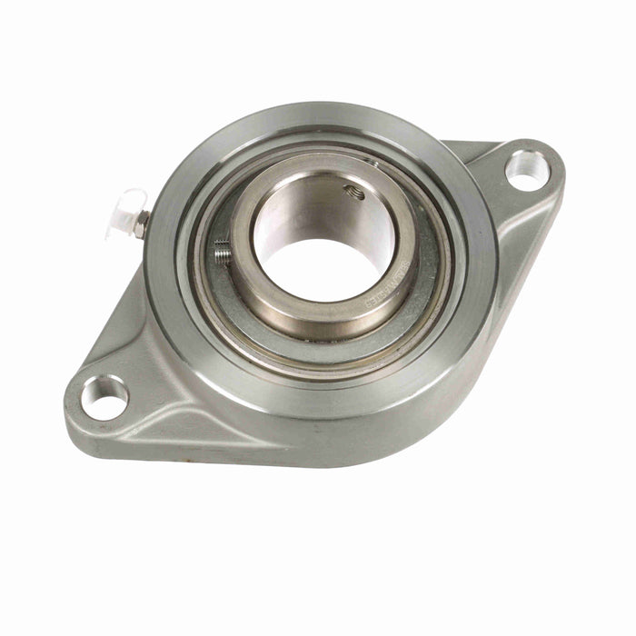 Sealmaster CRFTS-PN32 Mounted Ball Bearings, Phosphorous Nickel Coated Bearing, 2 Bolt Flange Bearings, 2" Diameter, Stainless Steel Housing, Set Screw Locking, High Performance Seal (HPS), Wide Inner Race