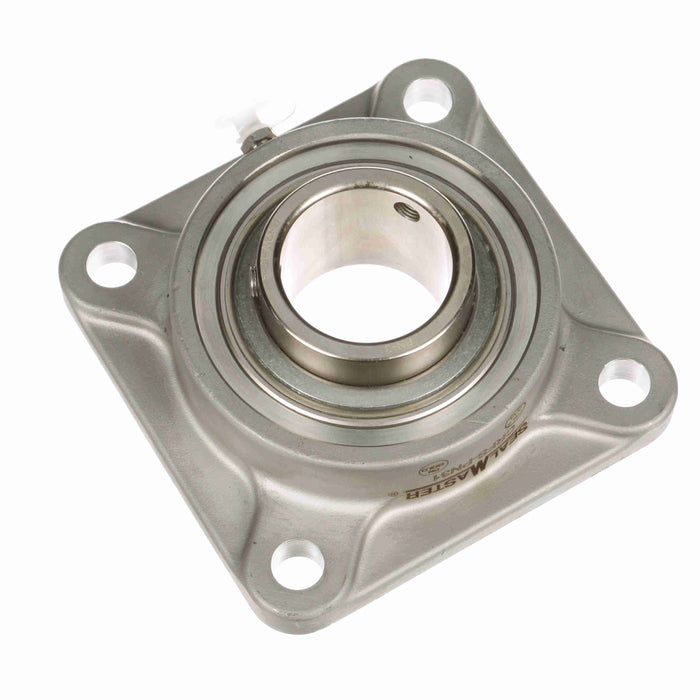 Sealmaster CRFS-PN31 Mounted Ball Bearings, Phosphorous Nickel Coated Bearing, 4 Bolt Flange Bearings, 1-15/16" Diameter, Stainless Steel Housing, Set Screw Locking, High Performance Seal (HPS), Wide Inner Race