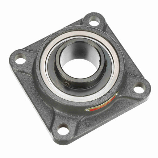 Sealmaster SFMH-31 Mounted Ball Bearings, Black Oxide Bearing, 4 Bolt Flange Bearings, 1-15/16" Diameter, Cast Iron Housing, Set Screw Locking, Felt Labyrinth Seal, Wide Inner Race