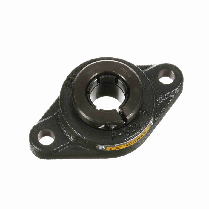 Sealmaster SFT-16T RM Mounted Ball Bearings, Black Oxide Bearing, 2 Bolt Flange Bearings, 1" Diameter, Cast Iron Housing, Concentric Locking, Felt Labyrinth Seal, Reduced Maintenance - Lubed for Life, Wide Inner Race