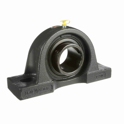 Sealmaster MP-38 Mounted Ball Bearings, Black Oxide Bearing, Pillow Block Bearings, 2-3/8" Diameter, Cast Iron Housing, Set Screw Locking, Felt Labyrinth Seal, Wide Inner Race