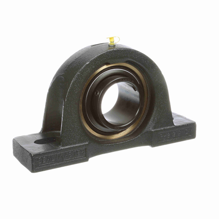 Sealmaster EMP-47 CXU Mounted Ball Bearings, Black Oxide Bearing, Pillow Block Bearings, 2-15/16" Diameter, Cast Iron Housing, Set Screw Locking, Nomex Seal, Air Handling Housing Fit, Wide Inner Race