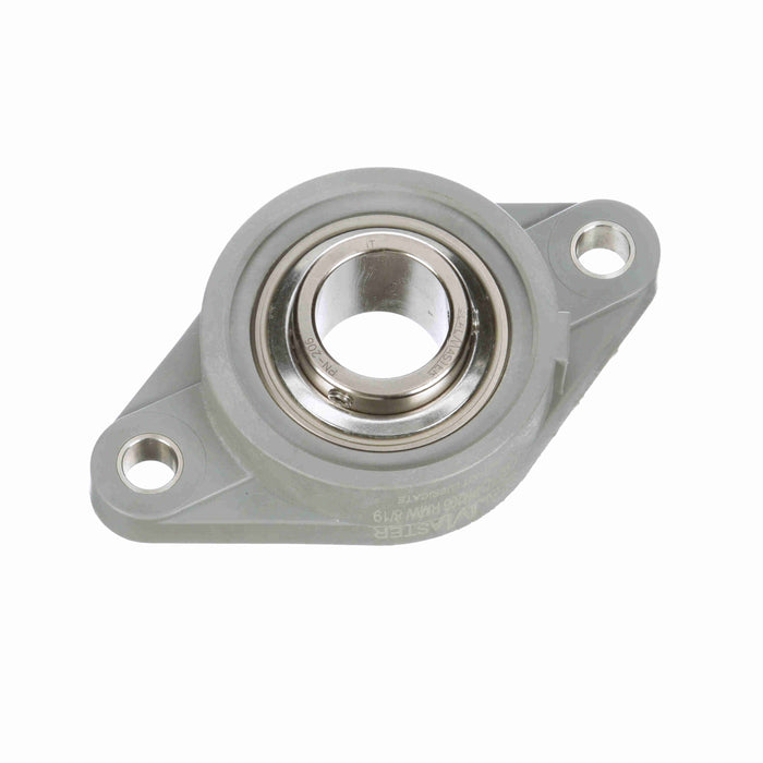 Sealmaster CRFTC-PN208 RMW Mounted Ball Bearings, Phosphorous Nickel Coated Bearing, 2 Bolt Flange Bearings, 40mm Diameter, Thermoplastic Housing,  Set Screw Locking, High Performance Seal (HPS), Reduced Maintenance - Lubed for Life, Wide Inner Race