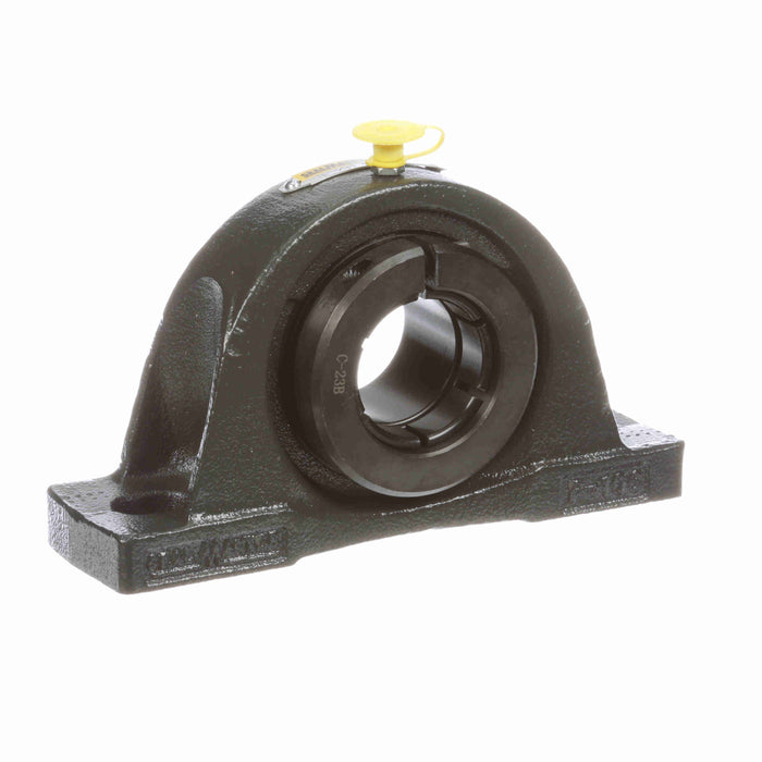 Sealmaster NP-23T LO Mounted Ball Bearings, Black Oxide Bearing, Pillow Block Bearings, 1-7/16" Diameter, Cast Iron Housing, Concentric Locking, Felt Labyrinth Seal, Low Drag, Wide Inner Race