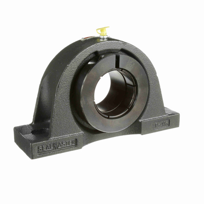 Sealmaster NP-39T CXU Mounted Ball Bearings, Black Oxide Bearing, Pillow Block Bearings, 2-7/16" Diameter, Cast Iron Housing, Concentric Locking, Felt Labyrinth Seal, Air Handling Housing Fit, Wide Inner Race