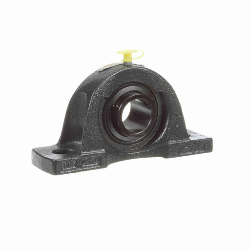 Sealmaster NP-19 CXU Mounted Ball Bearings, Black Oxide Bearing, Pillow Block Bearings, 1-3/16" Diameter, Cast Iron Housing, Set Screw Locking, Felt Labyrinth Seal, Air Handling Housing Fit, Wide Inner Race