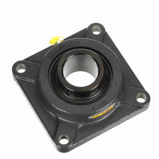 Sealmaster MSF-35 DRT Mounted Ball Bearings, Black Oxide Bearing, 4 Bolt Flange Bearings, 2-3/16" Diameter, Cast Iron Housing, Set Screw Locking, Triple Lip Seal, High Contamination, Wide Inner Race