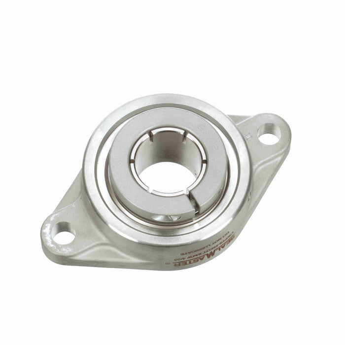 Sealmaster CRFTS-PN23T RMW Mounted Ball Bearings, Phosphorous Nickel Coated Bearing, 2 Bolt Flange Bearings, 1-7/16" Diameter, Stainless Steel Housing, Concentric Locking, High Performance Seal (HPS), Reduced Maintenance - Lubed for Life, Wide Inner Race