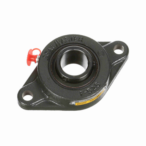 Sealmaster SFT-19 HT Mounted Ball Bearings, Black Oxide Bearing, 2 Bolt Flange Bearings, 1-3/16" Diameter, Cast Iron Housing, Set Screw Locking, Nomex Seal, High Temperature Seal, High Temperature Grease, Wide Inner Race