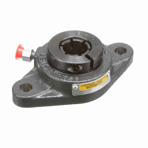 Sealmaster SFT-16T HTC Mounted Ball Bearings, Black Oxide Bearing, 2 Bolt Flange Bearings, 1" Diameter, Cast Iron Housing, Concentric Locking, Contact Seal, High Temperature Seal, High Temperature Grease, Wide Inner Race