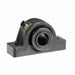 Sealmaster USRB5000-300-C Mounted Spherical Roller Bearings, Black Oxide Bearing, Pillow Block Bearings, 3" Diameter, Cast Iron Housing, Two Set Screw Lock Collars, Contact Seal, 