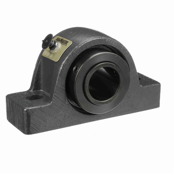 Sealmaster USRB5000-108 Mounted Spherical Roller Bearings, Black Oxide Bearing, Pillow Block Bearings, 1-1/2" Diameter, Cast Iron Housing, Two Set Screw Lock Collars, Felt Labyrinth Seal, 