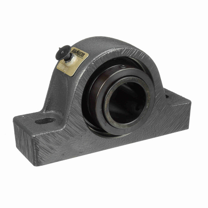 Sealmaster USRB5000-111 Mounted Spherical Roller Bearings, Black Oxide Bearing, Pillow Block Bearings, 1-11/16" Diameter, Cast Iron Housing, Two Set Screw Lock Collars, Felt Labyrinth Seal, 