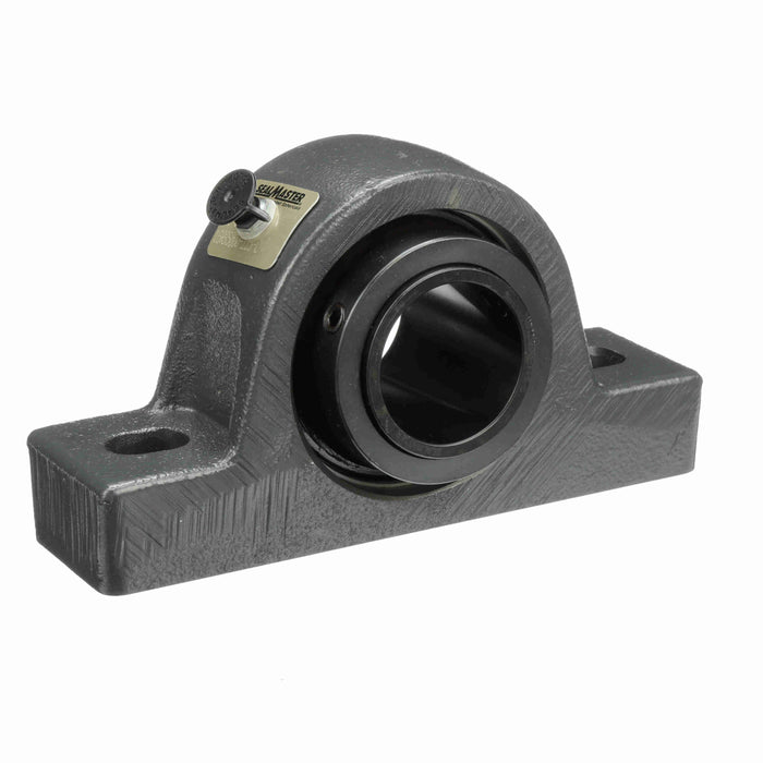 Sealmaster USRB5000-115-C Mounted Spherical Roller Bearings, Black Oxide Bearing, Pillow Block Bearings, 1-15/16" Diameter, Cast Iron Housing, Two Set Screw Lock Collars, Contact Seal, 