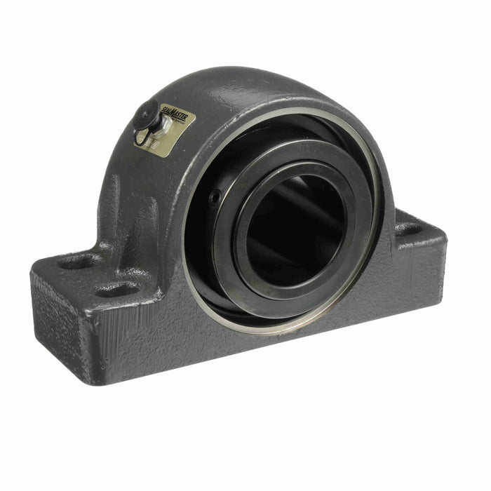 Sealmaster USRBF5000-207 Mounted Spherical Roller Bearings, Black Oxide Bearing, 4 Bolt Pillow Block Bearings, 2-7/16" Diameter, Cast Iron Housing, Two Set Screw Lock Collars, Felt Labyrinth Seal, 