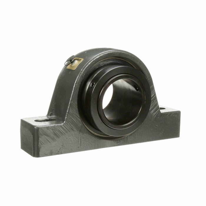 Sealmaster USRB5000-307 Mounted Spherical Roller Bearings, Black Oxide Bearing, Pillow Block Bearings, 3-7/16" Diameter, Cast Iron Housing, Two Set Screw Lock Collars, Felt Labyrinth Seal, 