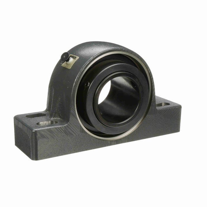 Sealmaster USRBF5000-207-C Mounted Spherical Roller Bearings, Black Oxide Bearing, 4 Bolt Pillow Block Bearings, 2-7/16" Diameter, Cast Iron Housing, Two Set Screw Lock Collars, Contact Seal, 