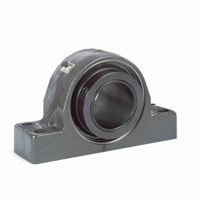 Sealmaster USRB5000-407 Mounted Spherical Roller Bearings, Black Oxide Bearing, 4 Bolt Pillow Block Bearings, 4-7/16" Diameter, Cast Iron Housing, Two Set Screw Lock Collars, Felt Labyrinth Seal, 