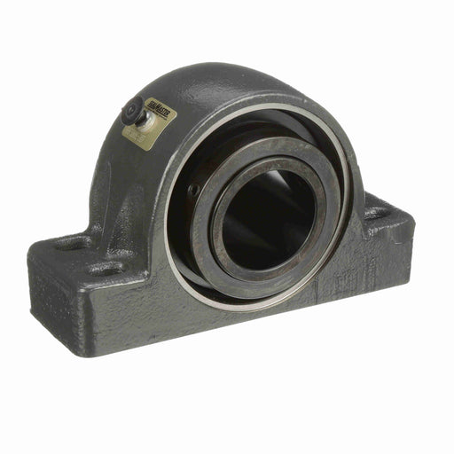 Sealmaster USRBF5000E-303-C Mounted Spherical Roller Bearings, Black Oxide Bearing, 4 Bolt Pillow Block Bearings, 3-3/16" Diameter, Cast Iron Housing, Two Set Screw Lock Collars, Contact Seal, 