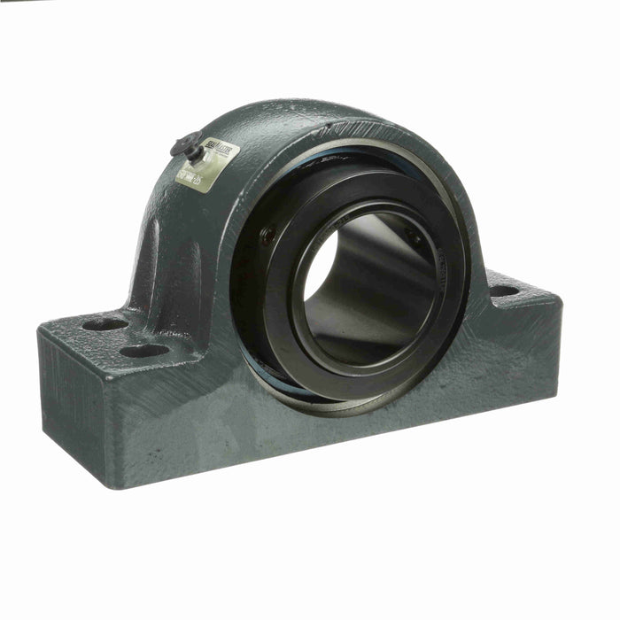 Sealmaster USRBF5000E-215-C Mounted Spherical Roller Bearings, Black Oxide Bearing, 4 Bolt Pillow Block Bearings, 2-15/16" Diameter, Cast Iron Housing, Two Set Screw Lock Collars, Contact Seal, 