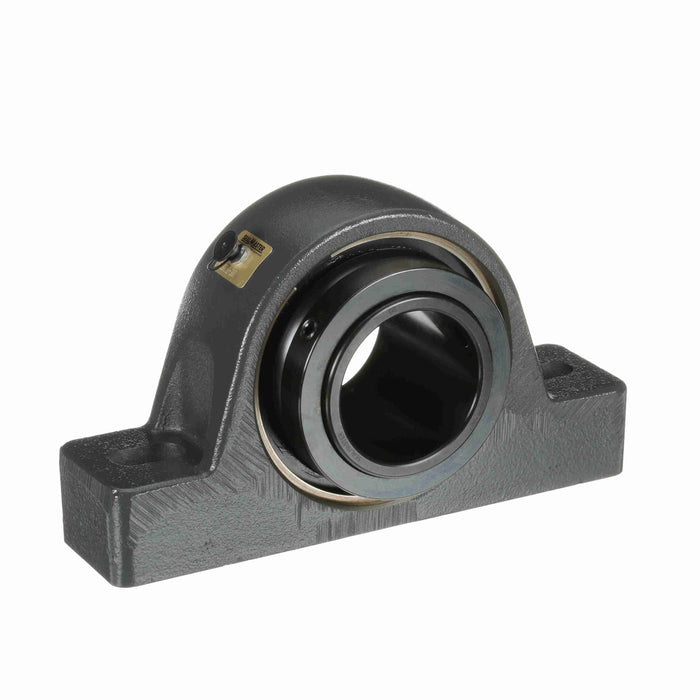 Sealmaster USRB5000E-307 Mounted Spherical Roller Bearings, Black Oxide Bearing, Pillow Block Bearings, 3-7/16" Diameter, Cast Iron Housing, Two Set Screw Lock Collars, Felt Labyrinth Seal, 