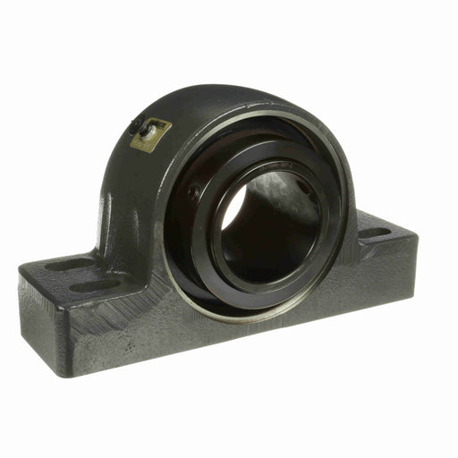 Sealmaster USRBF5000E-307-C Mounted Spherical Roller Bearings, Black Oxide Bearing, 4 Bolt Pillow Block Bearings, 3-7/16" Diameter, Cast Iron Housing, Two Set Screw Lock Collars, Contact Seal, 